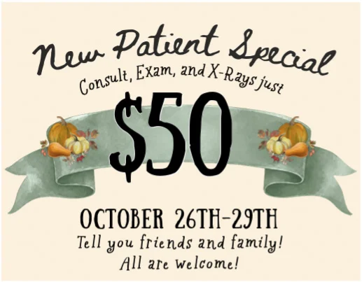 special offer for October with an Autumn inspired background